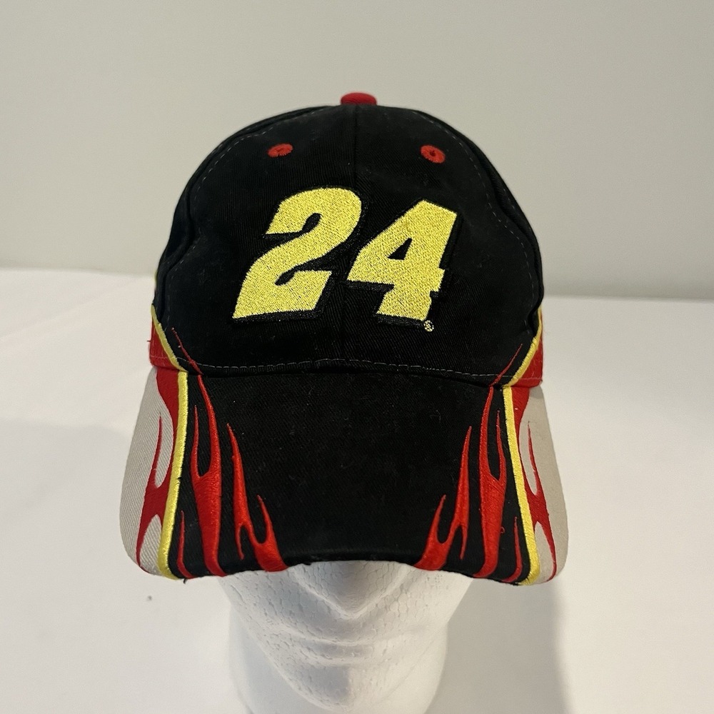 NASCAR Flame Hat 24 Jeff Gordon Chase Authentics Strapback Cap Hat Vtg